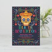 Dia De Muertos Verjaardagsfeest Fiesta Mexicaanse  Kaart (Staand voorkant)