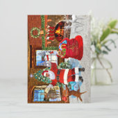 Día de Navidad con Papá Noel Kaart (Staand voorkant)