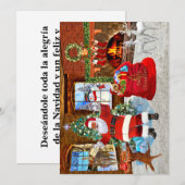 Día de Navidad con Papá Noel Kaart (Voorkant / Achterkant)