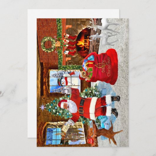 Día de Navidad con Papá Noel Kaart (Voorkant / Achterkant)