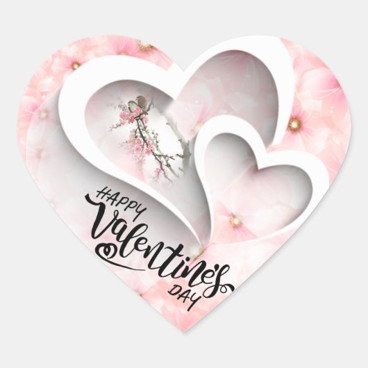día de San Valentín floral Hart Sticker (Voorkant)