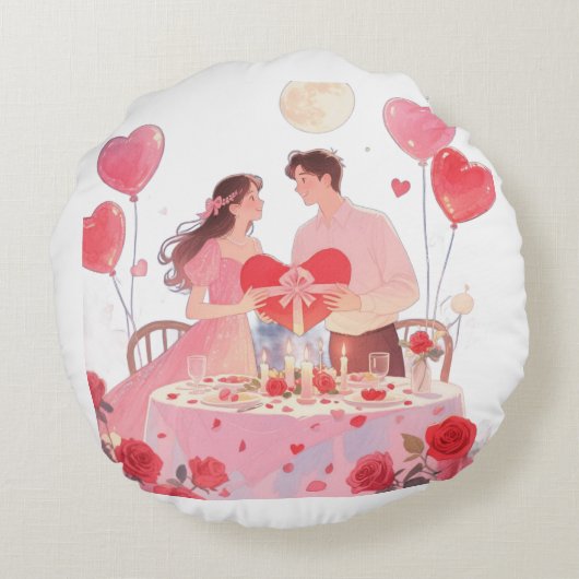 Dia dos namorados seja romântico e viva o momento  rond kussen (Achterkant)