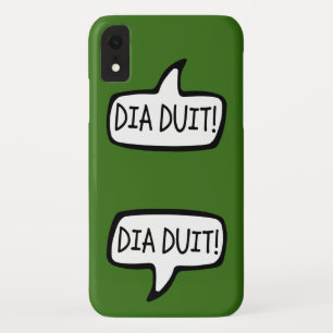 DIA DUIT. Irish Gaelic Greeting Speech Bubble Case-Mate iPhone Case