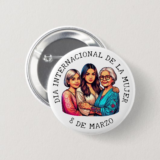 Día Internacional de la Mujer | Vrouwendag Ronde Button 5,7 Cm (Voorkant /achterkant)