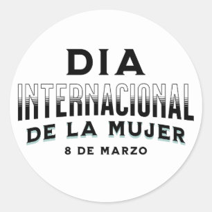Día Internacional de la Mujer   Vrouwendag Ronde Sticker