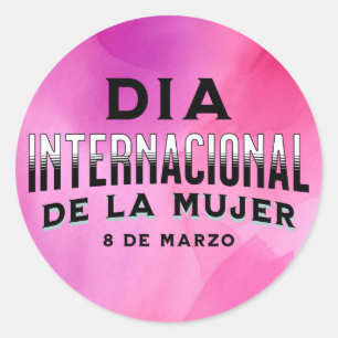 Día Internacional de la Mujer   Vrouwendag Ronde Sticker
