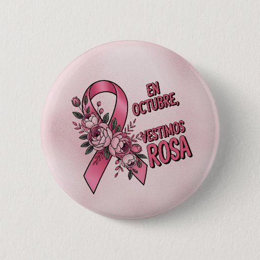 Día internacional del Cáncer de Mama Ronde Button 5,7 Cm (Voorkant)