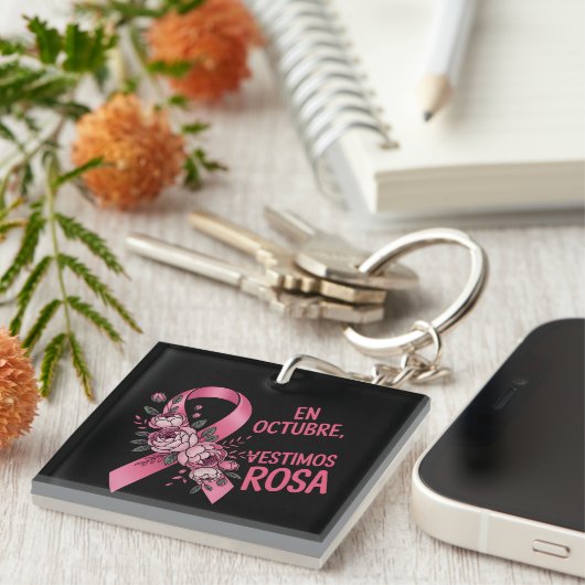 Día internacional del Cáncer de Mama Sleutelhanger (Voorkant Rechts)