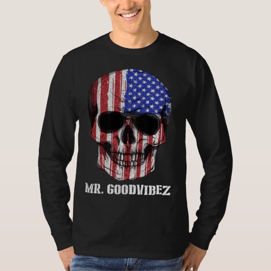 Dia Los Muertos Skull America T-shirt (Voorkant)
