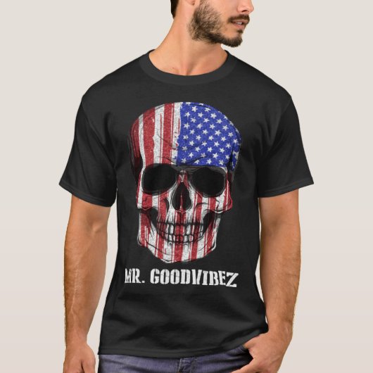 Dia Los Muertos Skull America T-shirt (Voorkant)
