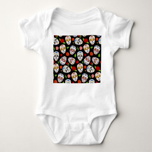 Dia Los Muertos: suikerschedels patroon. Romper (Voorkant)