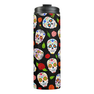 Dia Los Muertos: suikerschedels patroon. Thermosbeker