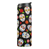 Dia Los Muertos: suikerschedels patroon. Thermosbeker (Gedraaid links)