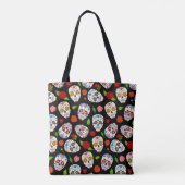 Dia Los Muertos: suikerschedels patroon. Tote Bag (Achterkant)