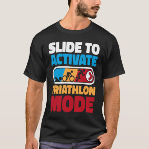 Dia voor activering van triathlon-modus triatleet t-shirt