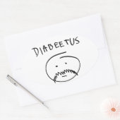 Diabeetus (schetsversie) ovale sticker (Envelop)