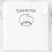 Diabeetus (schetsversie) ovale sticker (Tas)