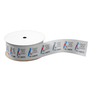 Diabetes 1 Vecht voor de Cure 1,5 inch Grosgrain Lint