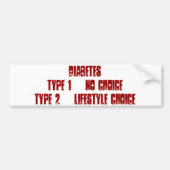 Diabetes 1 versus 2 bumpersticker (Voorkant)