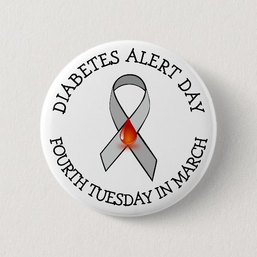 Diabetes alert dag ronde button 5,7 cm (Voorkant)