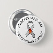 Diabetes alert dag ronde button 5,7 cm (Voorkant /achterkant)