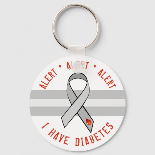 Diabetes Alert Sleutelhanger Awareness Ribbon (Voorkant)