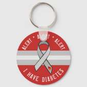 Diabetes Alert Sleutelhanger Awareness Ribbon (Voorkant)