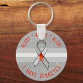 Diabetes Alert Sleutelhanger Awareness Ribbon (Voorkant)
