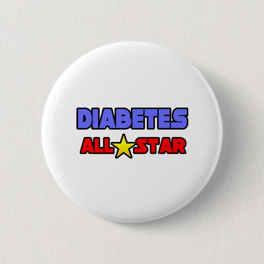 Diabetes All Star Ronde Button 5,7 Cm (Voorkant)