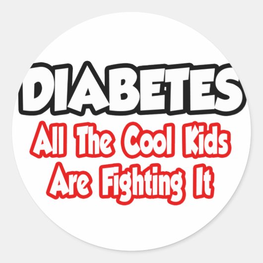 Diabetes...alle coole Kinder dieren bestrijden het Ronde Sticker (Voorkant)