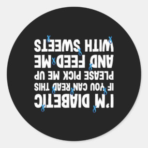 Diabetes als je kunt lezen met zoet ronde sticker