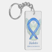 Diabetes Angel Awareness Ribbon Custom Sleutelhang Sleutelhanger (Voorkant Links)