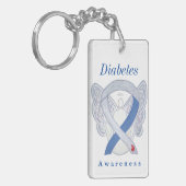 Diabetes Angel Awareness Ribbon Custom Sleutelhang Sleutelhanger (Voorkant Links)