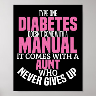 Diabetes Aunt T1D Diabetische Type 1 Bewustheid Vr Poster