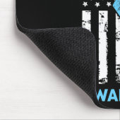 Diabetes Awareness American US Flag Blue Ribbon T1 Muismat (Hoek)