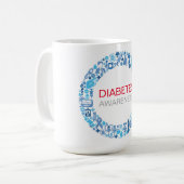 Diabetes Awareness Blue Circle Koffiemok (Voorkant links)
