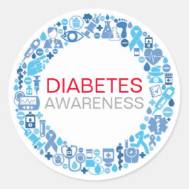 Diabetes Awareness Blue Circle Sticker