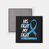 Diabetes Awareness Blue Fight Ribbon DM Diabetic G Magneet (Voorkant / Achterkant)