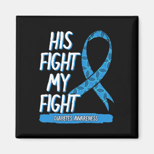 Diabetes Awareness Blue Fight Ribbon DM Diabetic G Magneet