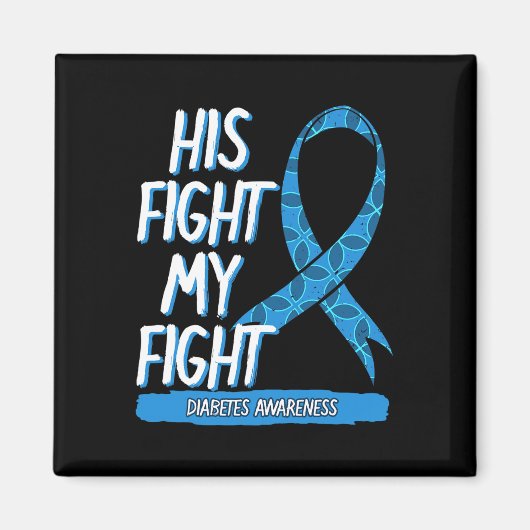Diabetes Awareness Blue Fight Ribbon DM Diabetic G Magneet (Voorkant)