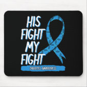 Diabetes Awareness Blue Fight Ribbon DM Diabetic G Muismat (Voorkant)
