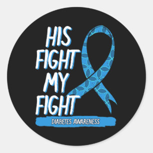 Diabetes Awareness Blue Fight Ribbon DM Diabetic G Ronde Sticker