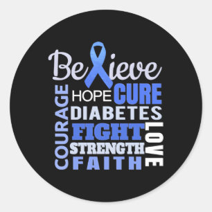 Diabetes Awareness Blue Ribbon Diabetes Ronde Sticker