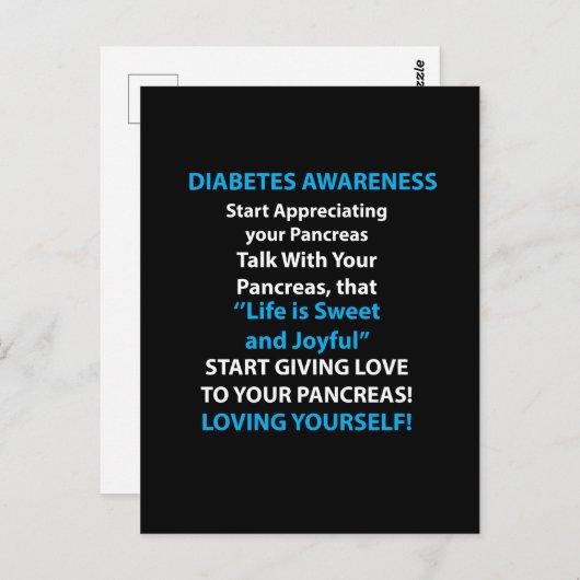 Diabetes Awareness Briefkaart (Voorkant / Achterkant)