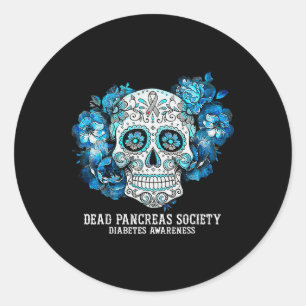 Diabetes Awareness Dead Pancreas Society Sugar Sku Ronde Sticker