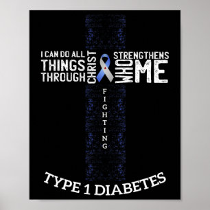 Diabetes Awareness Diabetic Warrior Gift T-shirt Poster