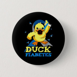 Diabetes Awareness Duck Diabetes voor Mannen Ronde Button 5,7 Cm