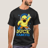 Diabetes Awareness Duck Diabetes voor Mannen T-shirt (Voorkant)