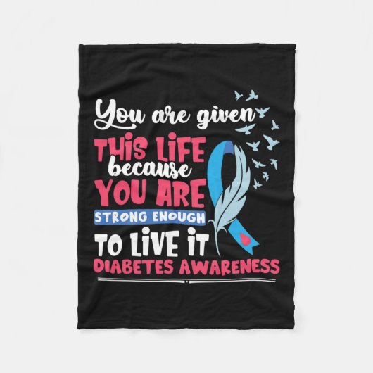 Diabetes Awareness Fleece Deken (Voorkant)