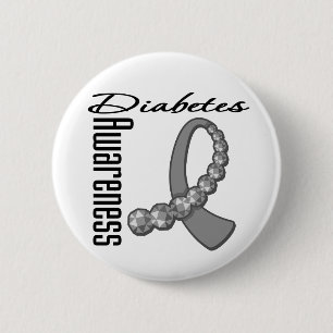 Diabetes Awareness Gemstone Ribbon Ronde Button 5,7 Cm